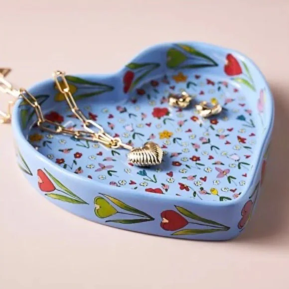 Anthropologie Mud Fairy Trinket Dish Jewelry Tray Glazed Stoneware New In Box - Picture 1 of 11